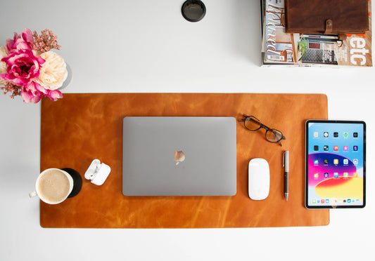 Grote bureaumat van natuurlijk leer