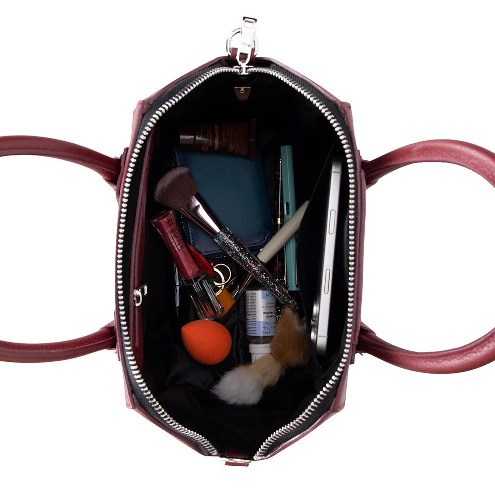 Lorenza leren damestas, middelgroot