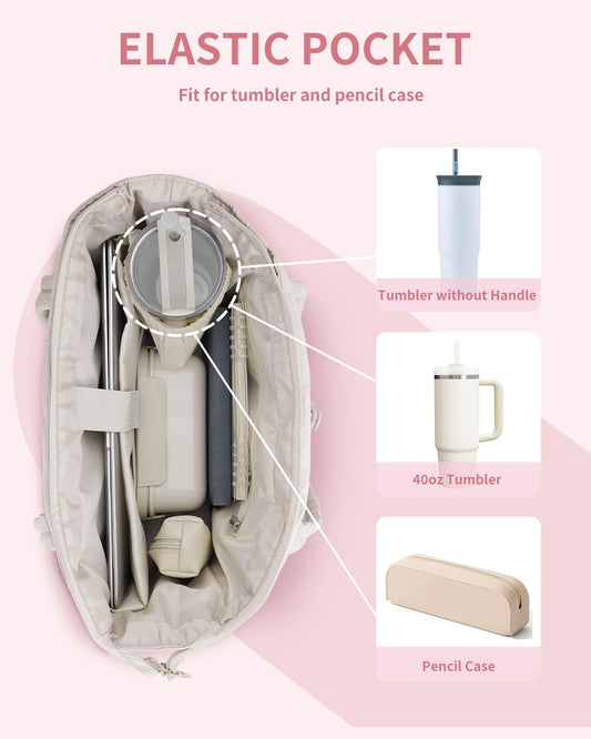 Ruime tote tas waarin een laptop en essentials passen