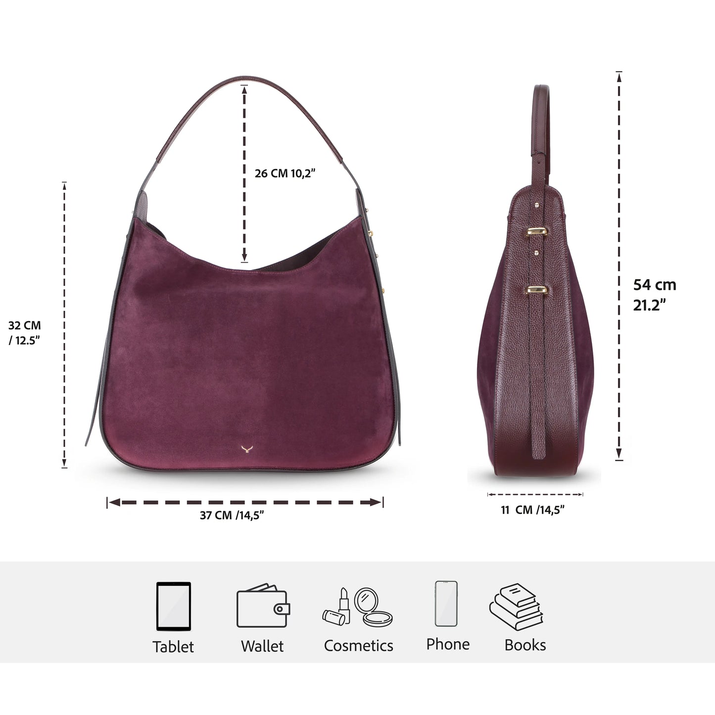 Carina suède lederen damestas