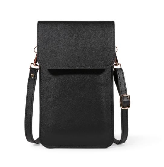 Leren Crossbodytas Voor Dames Bruin Compact