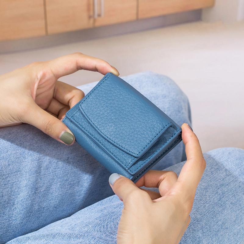 Handgemaakte leren portemonnee met RFID-bescherming