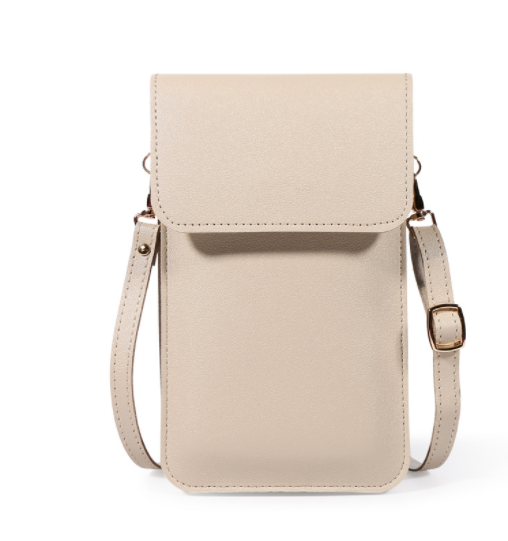 Leren Crossbodytas Voor Dames Bruin Compact