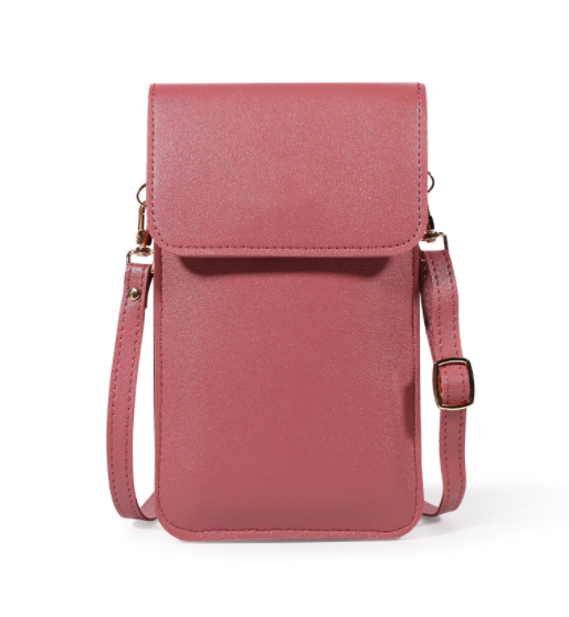 Leren Crossbodytas Voor Dames Bruin Compact
