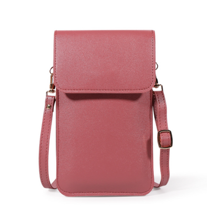 Leren Crossbodytas Voor Dames Bruin Compact