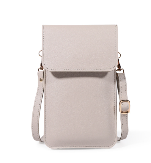 Leren Crossbodytas Voor Dames Bruin Compact