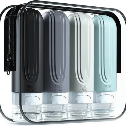 Compacte set reisflesjes voor verzorgingsproducten