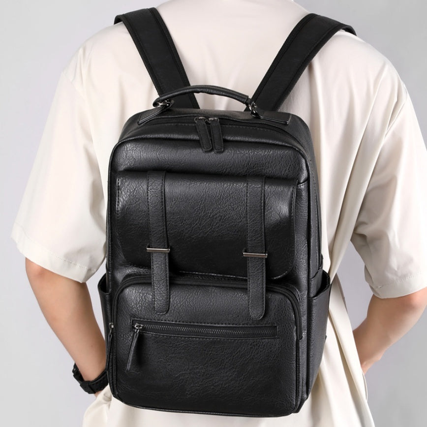 Leren Laptoprugzak Voor Werk Reizen En Dagelijks Gebruik