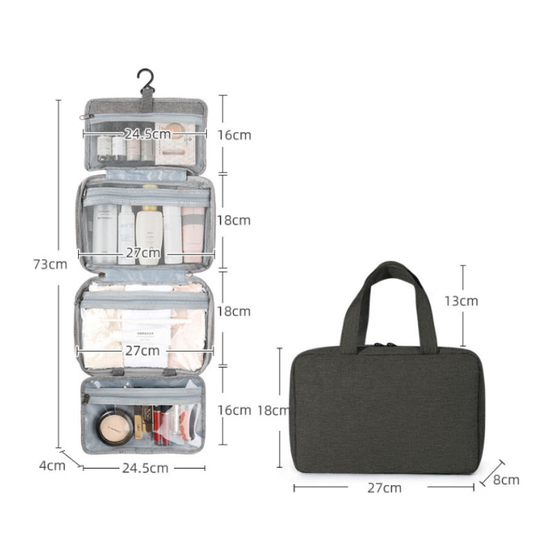 Cosmetica-organizer voor reizen met ruimte voor make-up en verzorgingsproducten