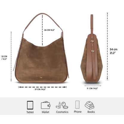 Carina suède lederen damestas