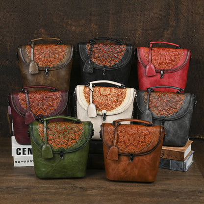 Dames bucket bag van imitatieleer, gedragen als handtas