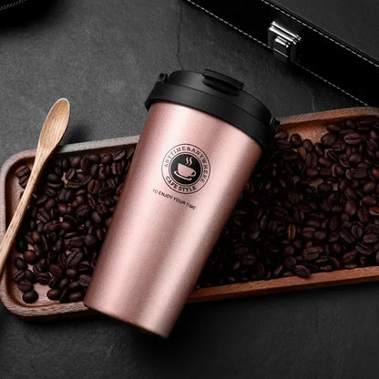 Geïsoleerde RVS Reismok 500 ml met Schuifdeksel