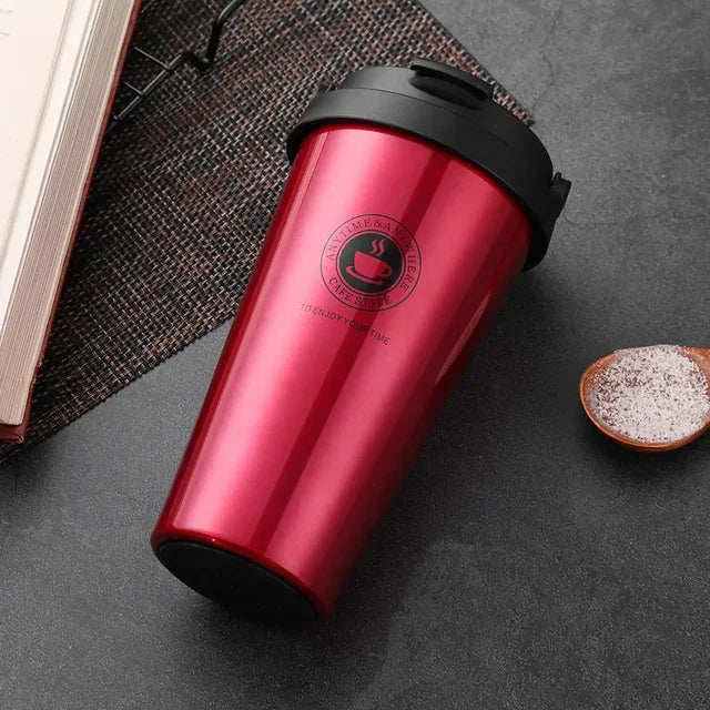 Geïsoleerde RVS Reismok 500 ml met Schuifdeksel