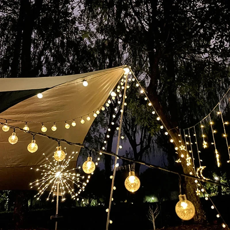 Vintage Camping String Lights Solar String Lights With Remote Control