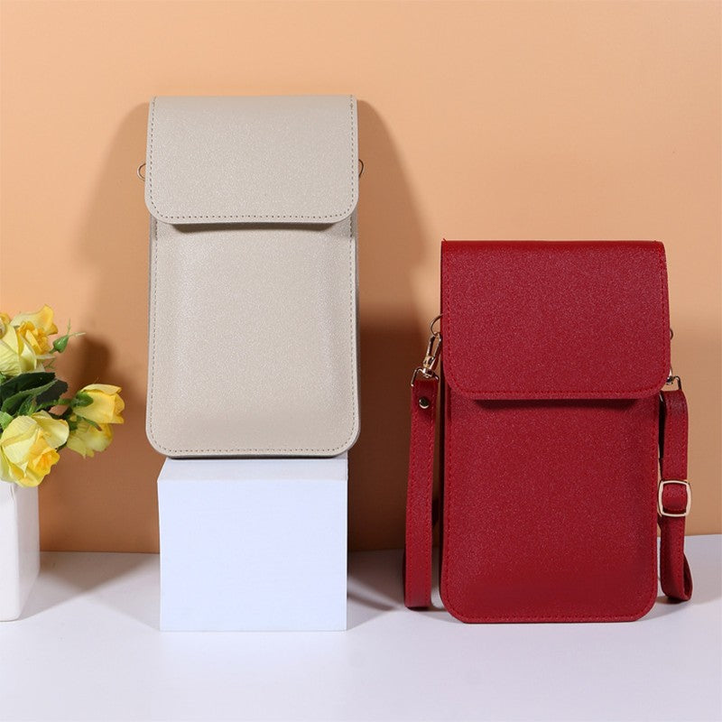 Leren Crossbodytas Voor Dames Bruin Compact