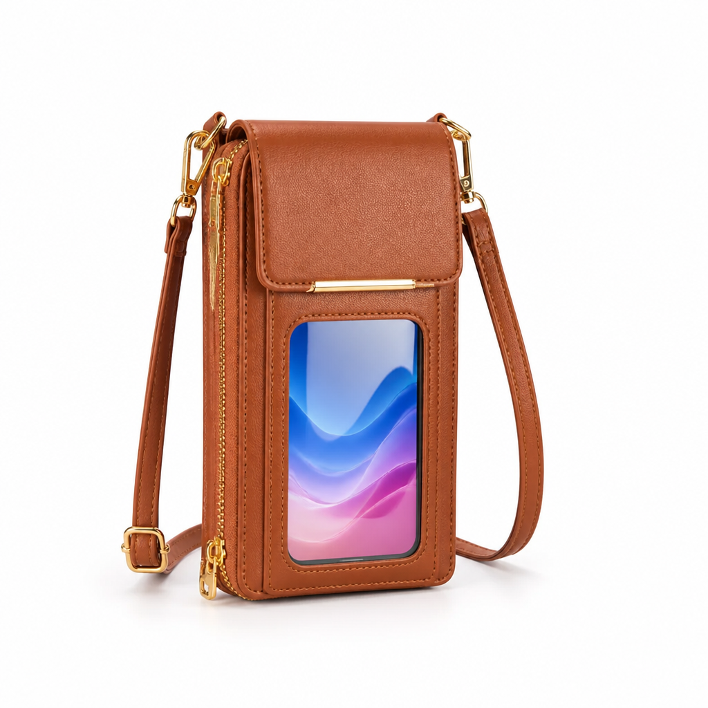 Schoudertas met Touchscreenvenster van PU-Leder