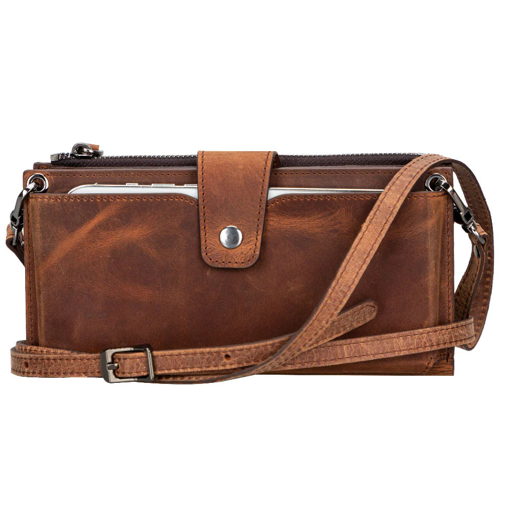 Lozan Leren Crossbody Portemonnee met Riem