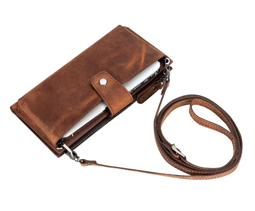 Lozan Leren Crossbody Portemonnee met Riem