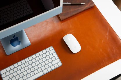 Grote bureaumat van natuurlijk leer