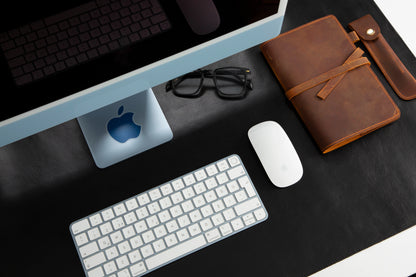 Grote bureaumat van natuurlijk leer