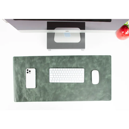 Bureaulegger van natuurlijk leer, medium formaat