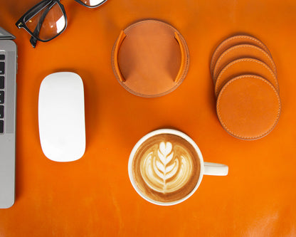 Divine Cup Lederen Onderzetter Set