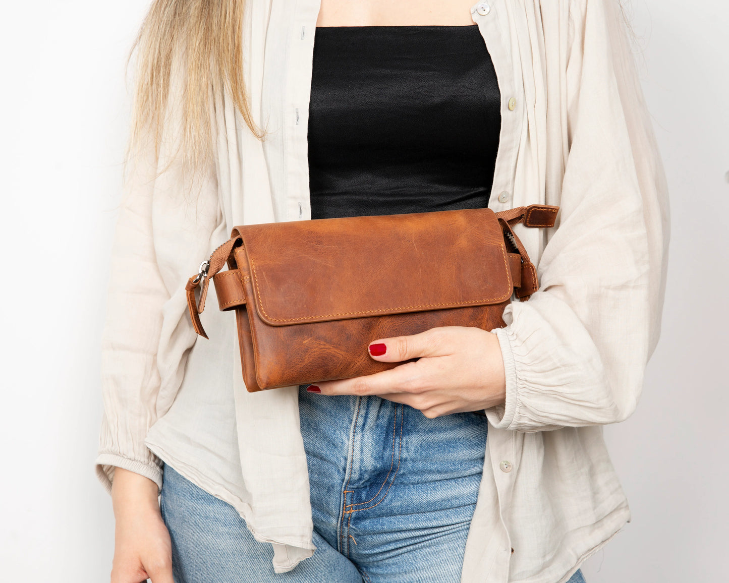 Prestige leren clutch tas