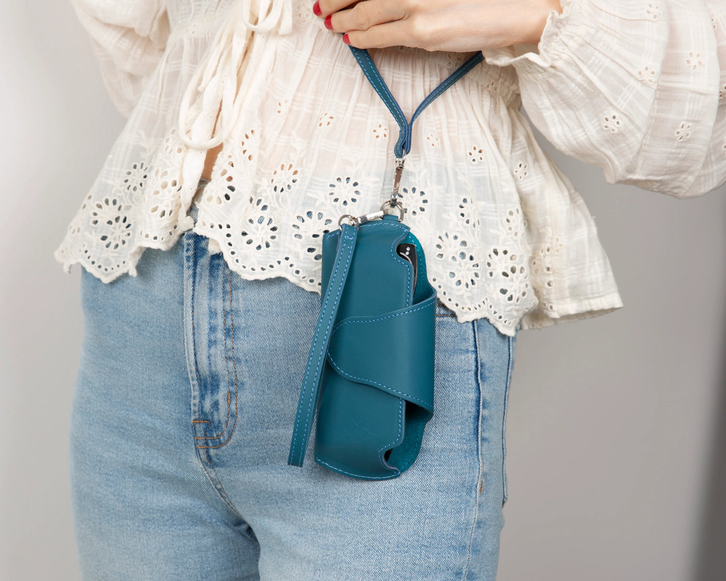 Riviera leren brillenhoes