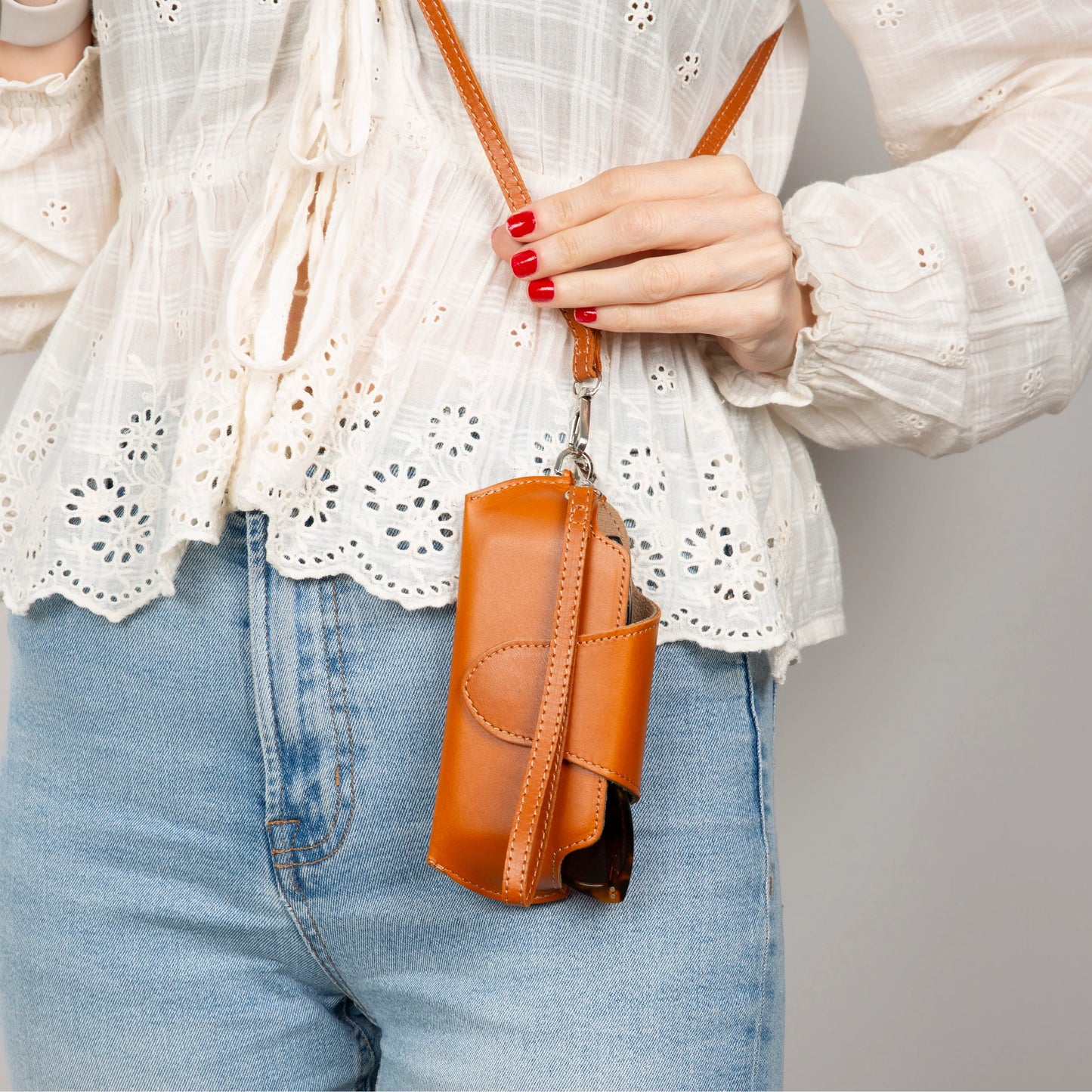 Riviera leren brillenhoes