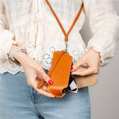 Riviera leren brillenhoes