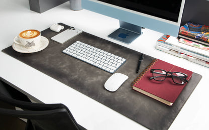 Bureaulegger van natuurlijk leer, medium formaat