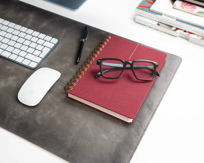 Bureaulegger van natuurlijk leer, medium formaat