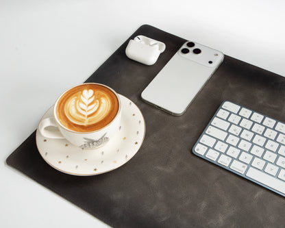 Bureaulegger van natuurlijk leer, medium formaat