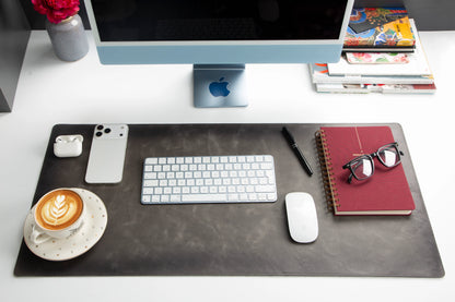 Bureaulegger van natuurlijk leer, medium formaat