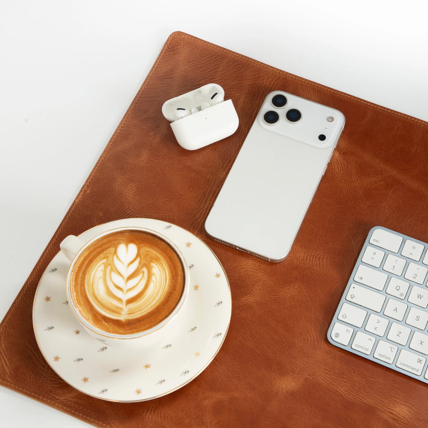 Bureaulegger van natuurlijk leer, medium formaat