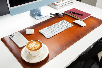 Bureaulegger van natuurlijk leer, medium formaat