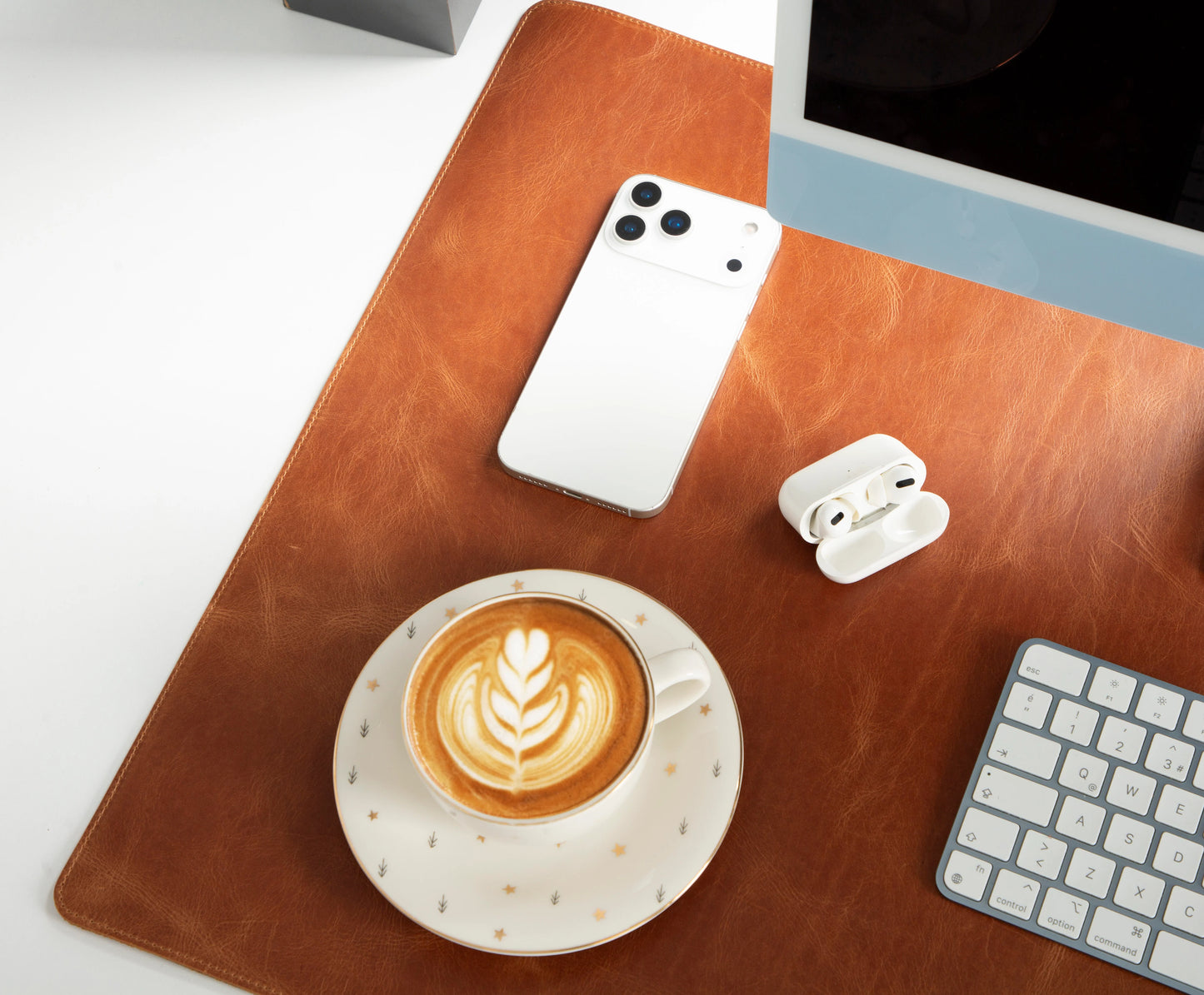 Grote bureaumat van natuurlijk leer