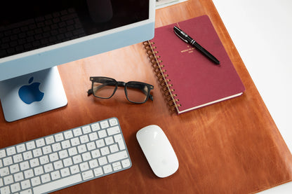 Grote bureaumat van natuurlijk leer