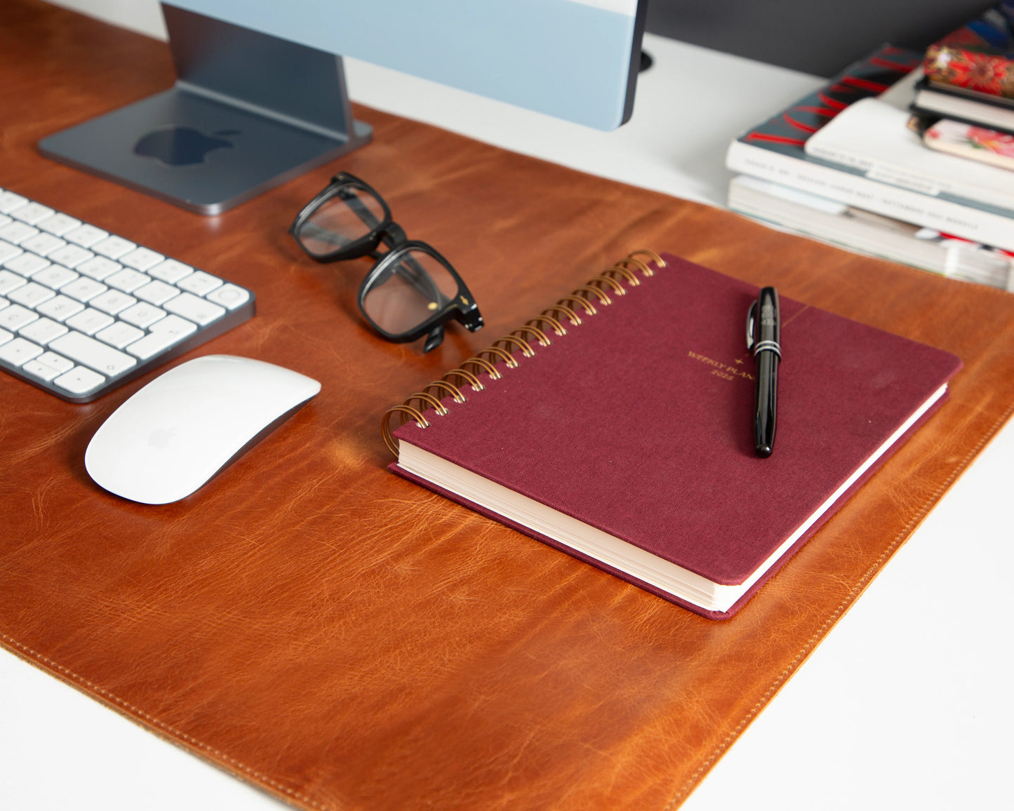 Grote bureaumat van natuurlijk leer