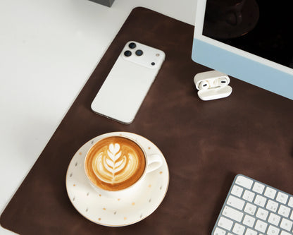 Grote bureaumat van natuurlijk leer