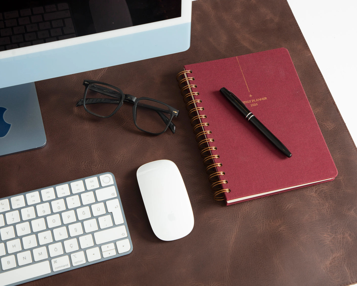 Grote bureaumat van natuurlijk leer