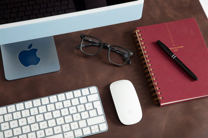 Grote bureaumat van natuurlijk leer