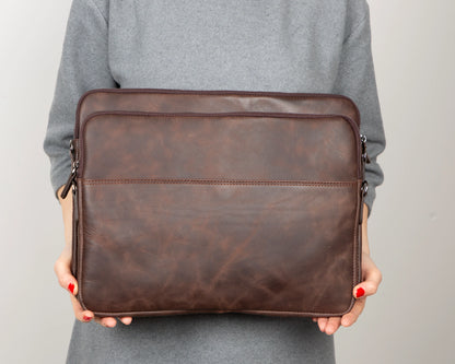 AWE Genuine Leather Sleeves Brown