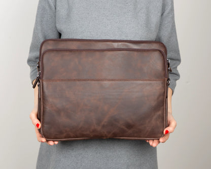 AWE Genuine Leather Sleeves Brown