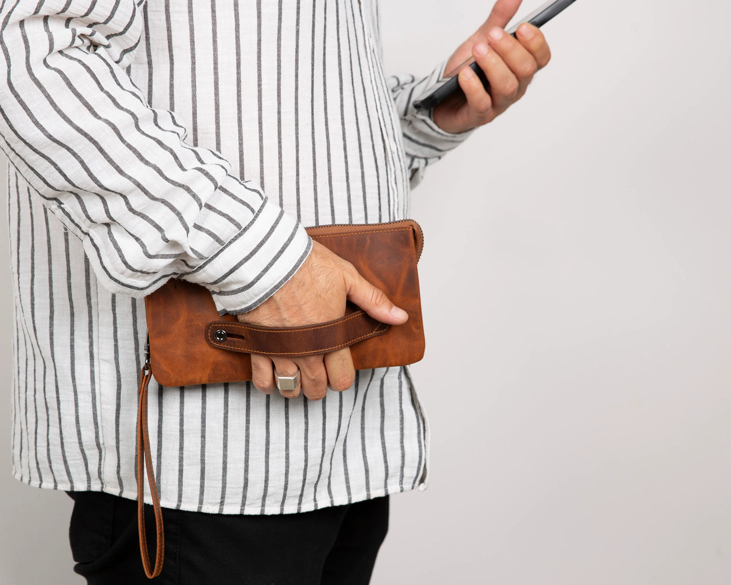 Prestige leren clutch tas