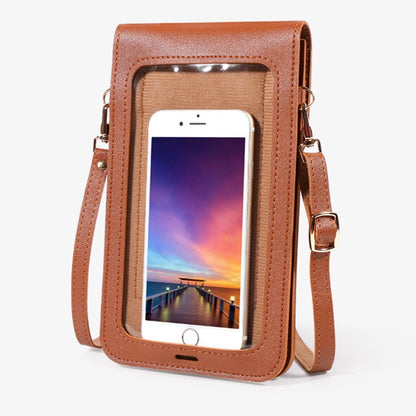 Leren Crossbodytas Voor Dames Bruin Compact