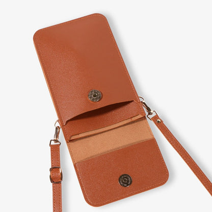 Leren Crossbodytas Voor Dames Bruin Compact