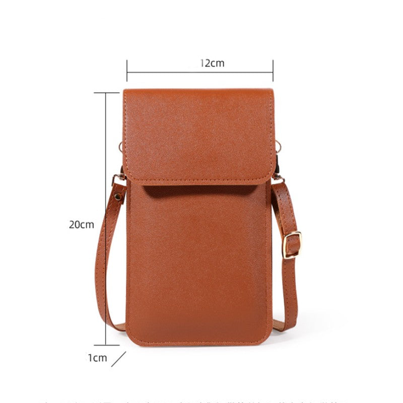 Leren Crossbodytas Voor Dames Bruin Compact