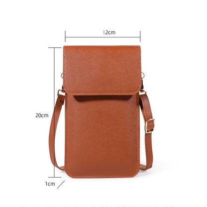 Leren Crossbodytas Voor Dames Bruin Compact