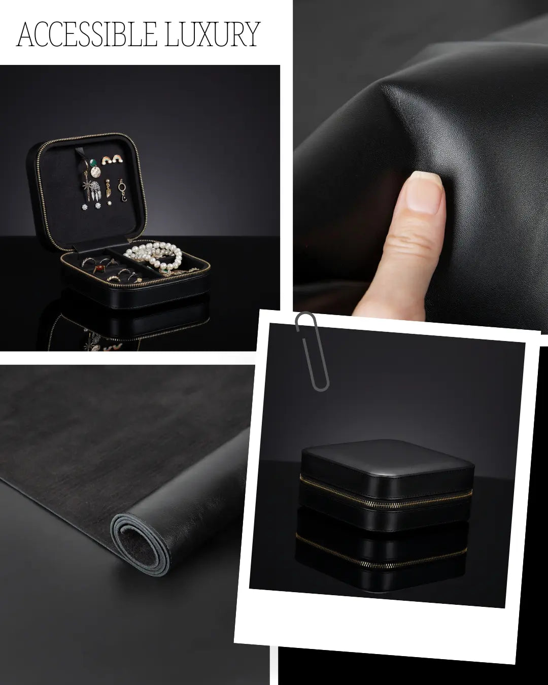 Amanda leren sieradendoos, groot